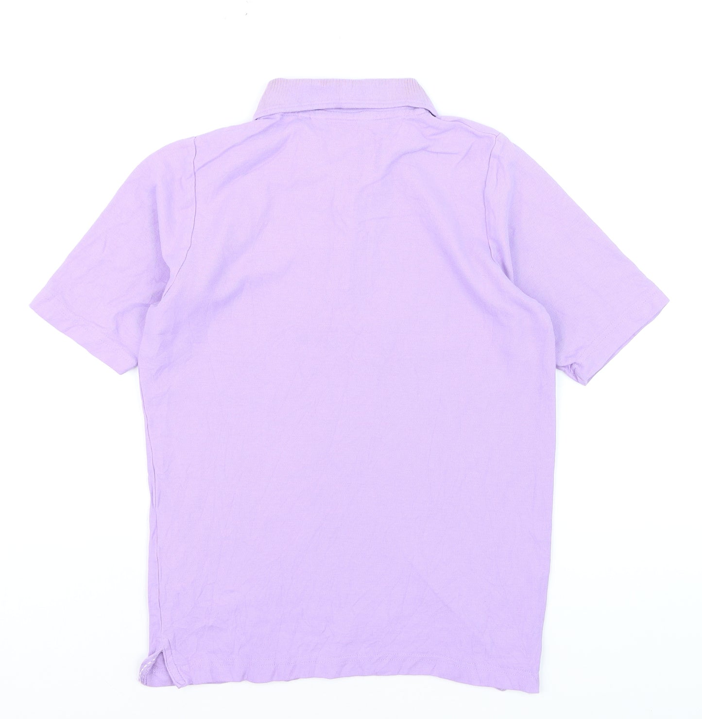 Isle Essentials Men's Purple Cotton Short Sleeve Polo Shirt Size S
