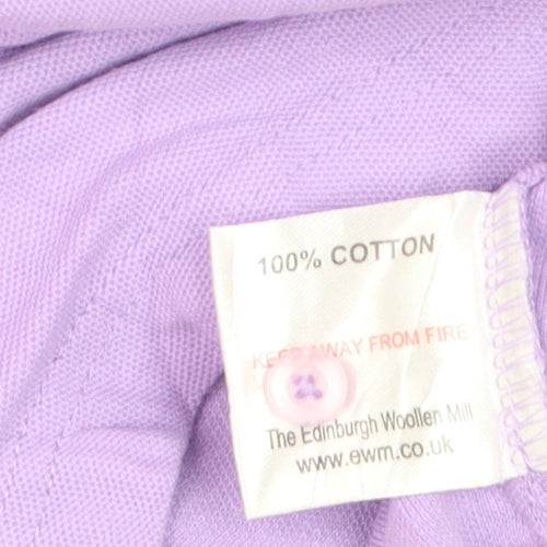 Isle Essentials Men's Purple Cotton Short Sleeve Polo Shirt Size S