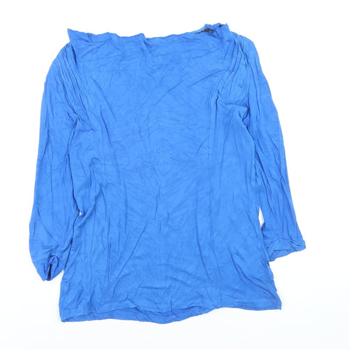 White Stuff Women's Blue Viscose Long Sleeve Blouse Size 10