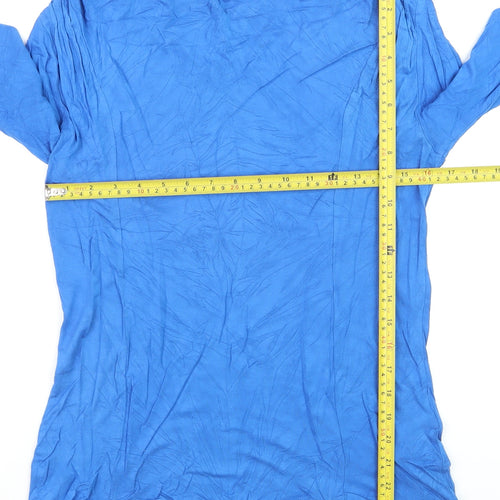 White Stuff Women's Blue Viscose Long Sleeve Blouse Size 10