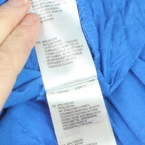 White Stuff Women's Blue Viscose Long Sleeve Blouse Size 10