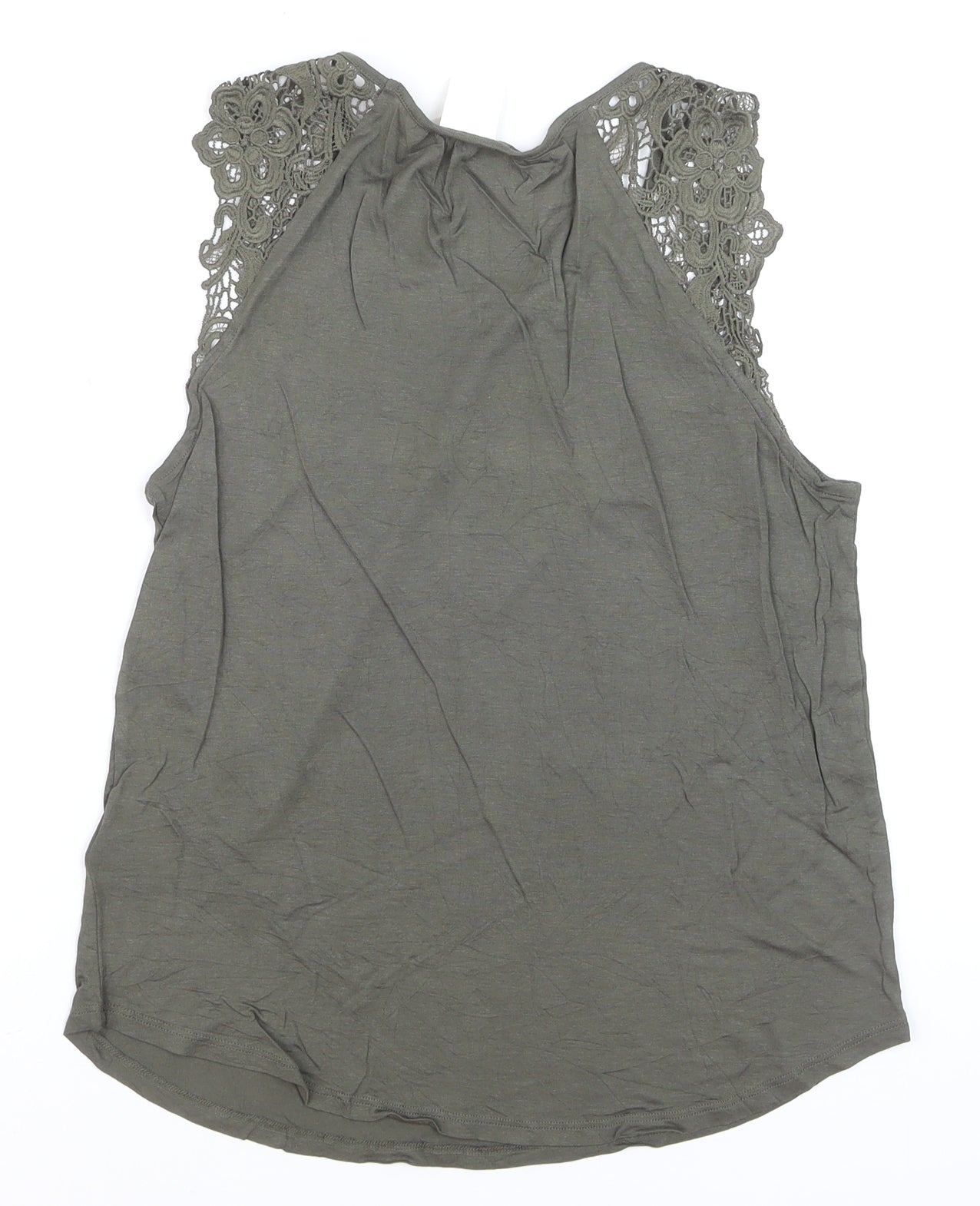 H&M Women's Green Crochet Trim Sleeveless Camisole Tank Top XS