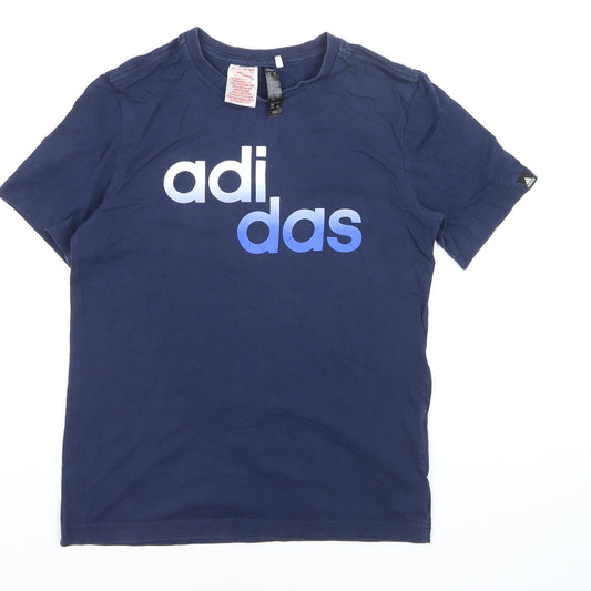adidas Boys Blue Graphic Logo Sports T-Shirt 11-12 Years
