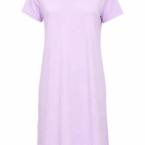 Lands' End Women's Petite Purple Cotton Midi T-Shirt Dress S