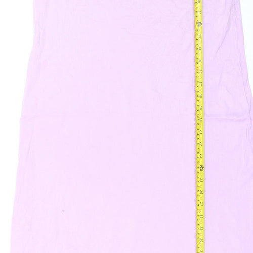Lands' End Women's Petite Purple Cotton Midi T-Shirt Dress S