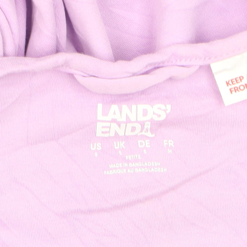 Lands' End Women's Petite Purple Cotton Midi T-Shirt Dress S