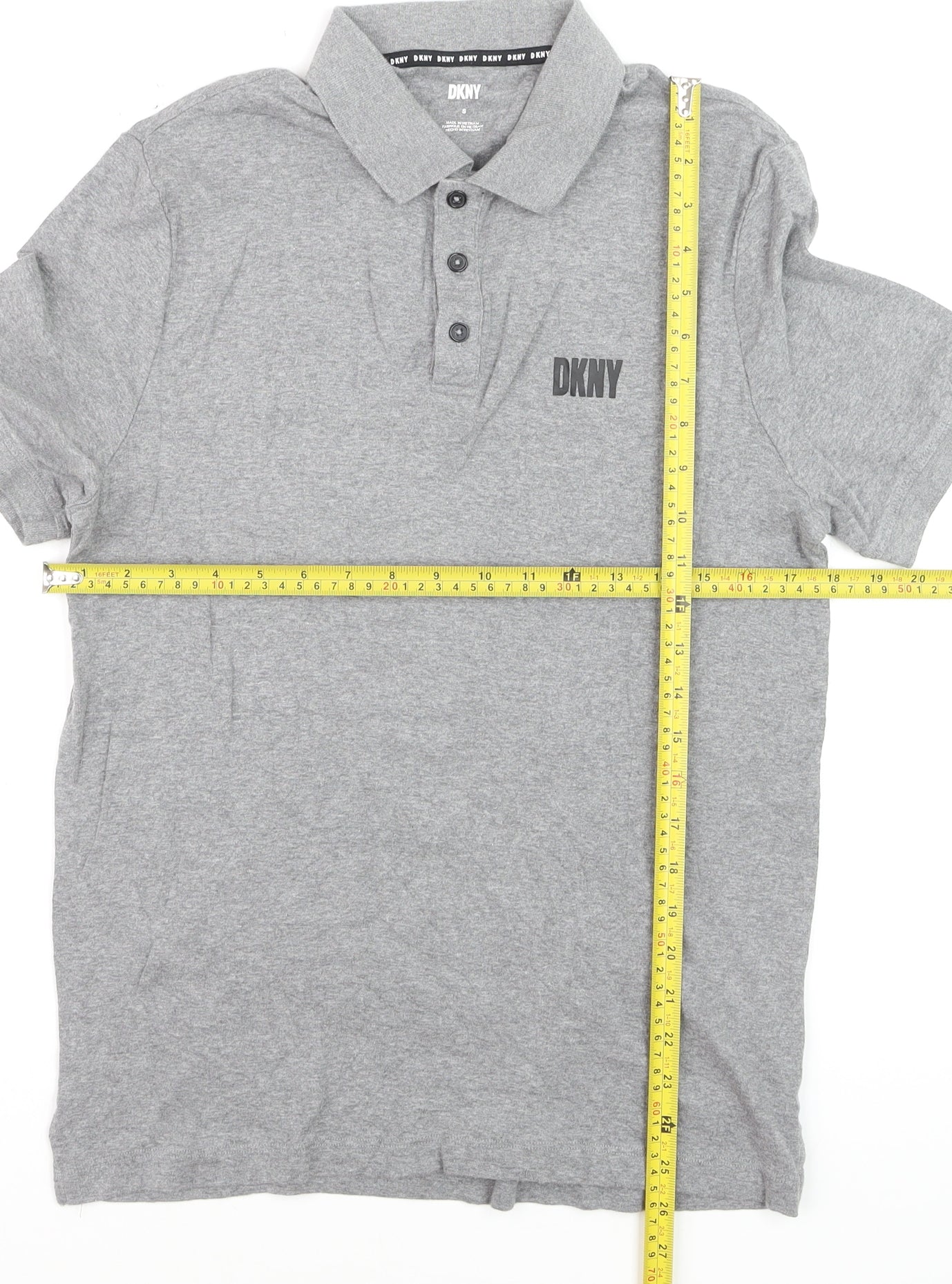 DKNY Boys Grey Polo Shirt Small Short Sleeve Cotton Casual Top