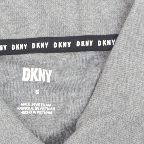 DKNY Boys Grey Polo Shirt Small Short Sleeve Cotton Casual Top