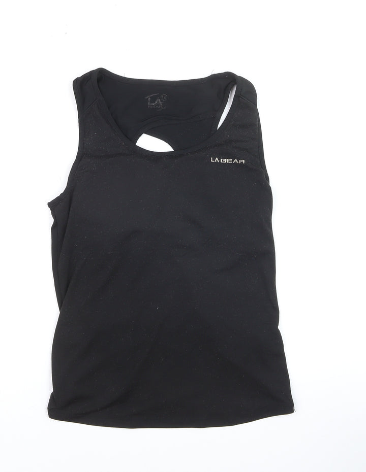 LA Gear Womens Black Size 10 Racerback Tank Top Activewear