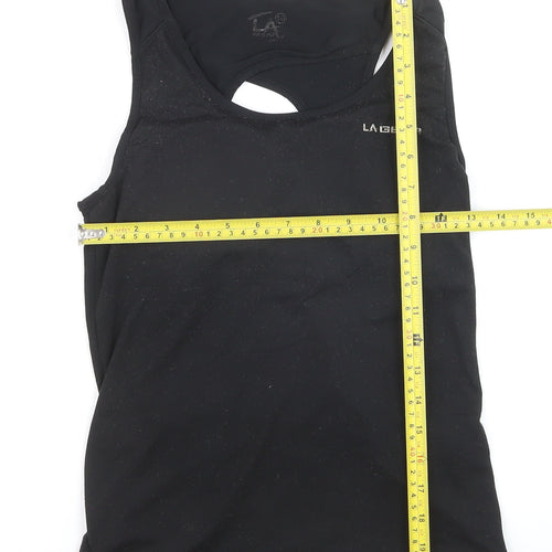 LA Gear Womens Black Size 10 Racerback Tank Top Activewear