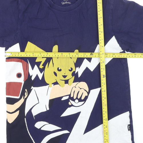 UTGP Pokémon Boys Navy Blue XS Graphic Print T-Shirt Pikachu Design