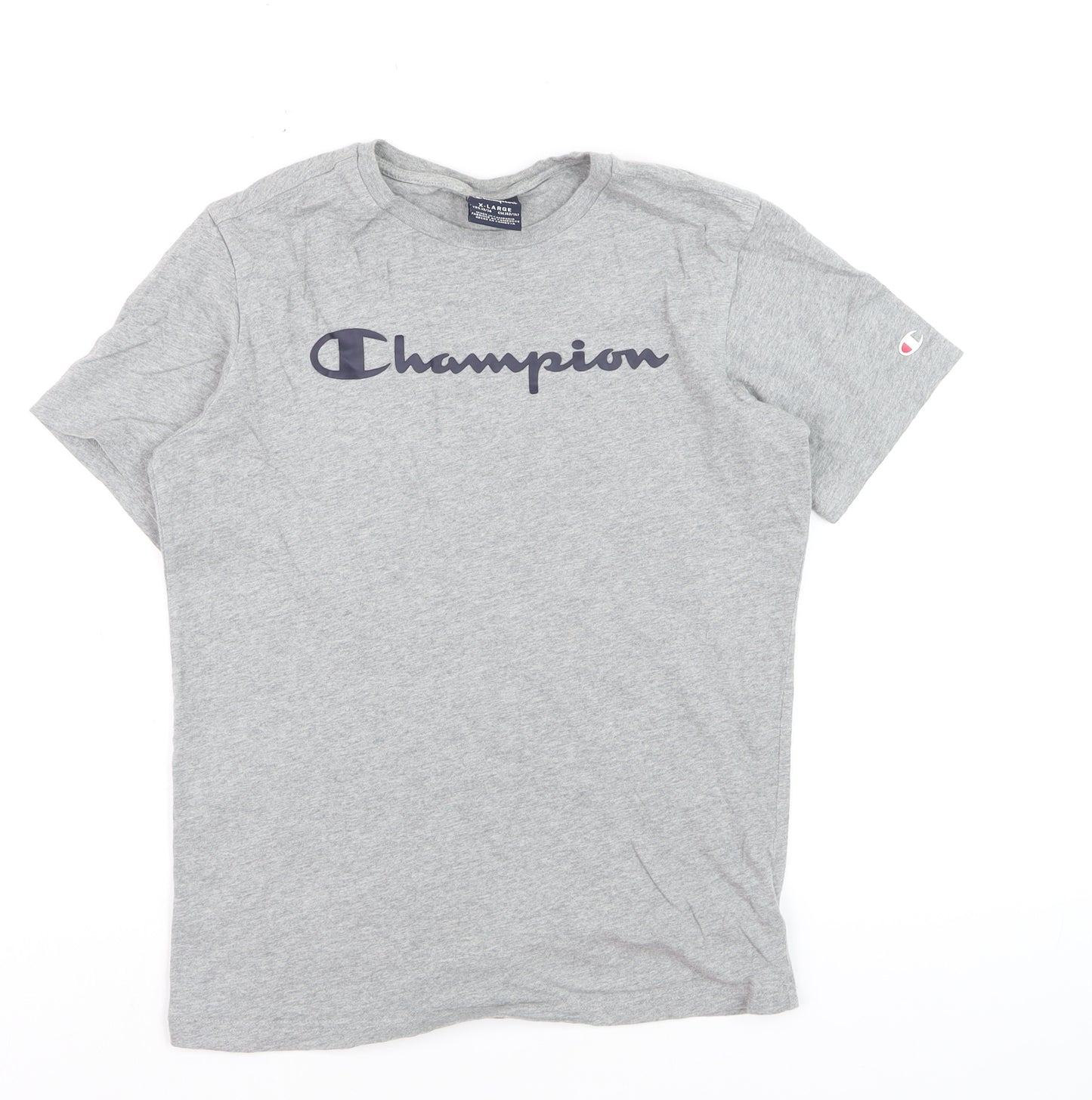 Champion Boys Grey XL 13-14 Years Short Sleeve Cotton Graphic T-Shirt