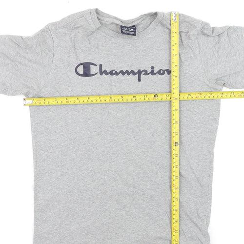 Champion Boys Grey XL 13-14 Years Short Sleeve Cotton Graphic T-Shirt