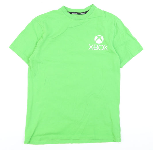 Primark Boys Green Xbox Graphic Print Cotton T-Shirt XS