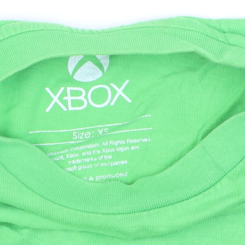 Primark Boys Green Xbox Graphic Print Cotton T-Shirt XS