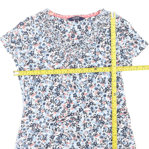 Maine New England Womens Multicoloured Floral Cotton Short Sleeve T-Shirt Size 12