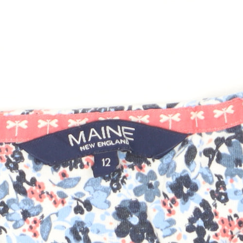 Maine New England Womens Multicoloured Floral Cotton Short Sleeve T-Shirt Size 12