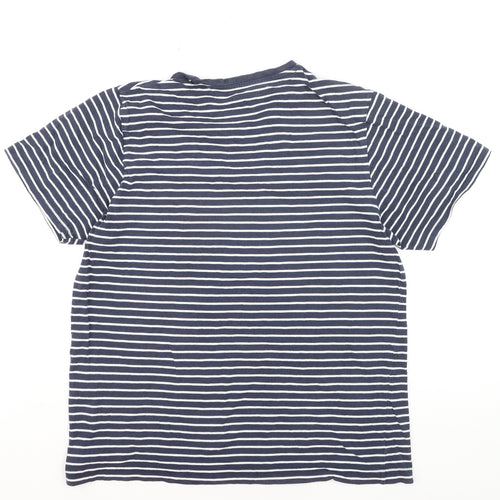Mountain Warehouse Men's Blue Striped Cotton Crew Neck T-Shirt L