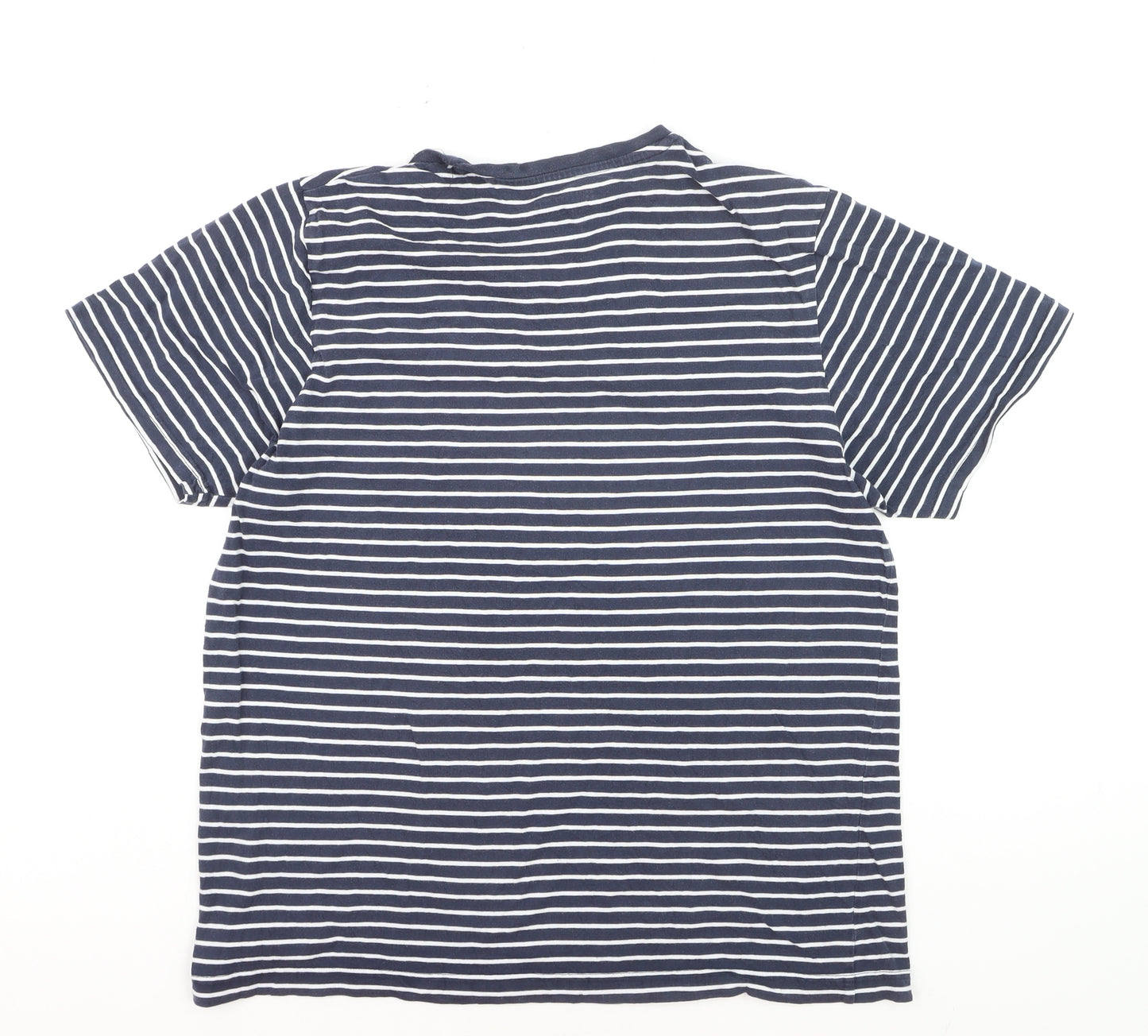 Mountain Warehouse Men's Blue Striped Cotton Crew Neck T-Shirt L