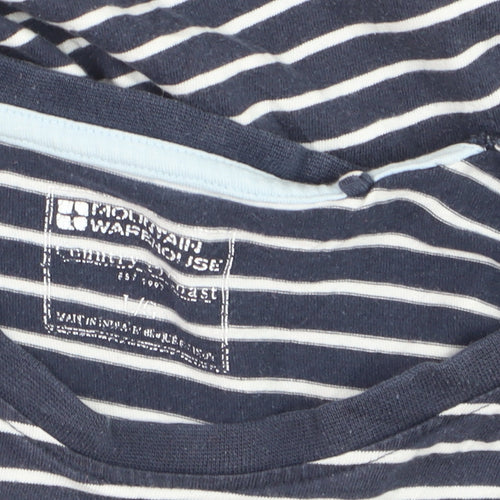 Mountain Warehouse Men's Blue Striped Cotton Crew Neck T-Shirt L