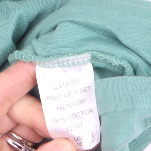 Cotton Traders Women's Green Short Sleeve Tunic Blouse Size 20