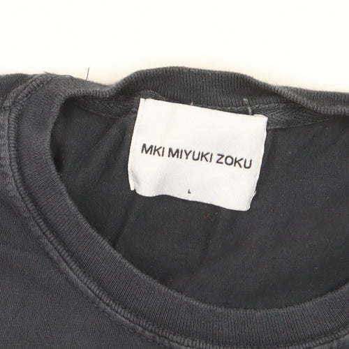 MKI Miyuki Zoku Men's Black Cotton Crew Neck T-Shirt Size L