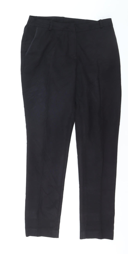 New Look Women Black Size 12 Straight Leg Work Trousers