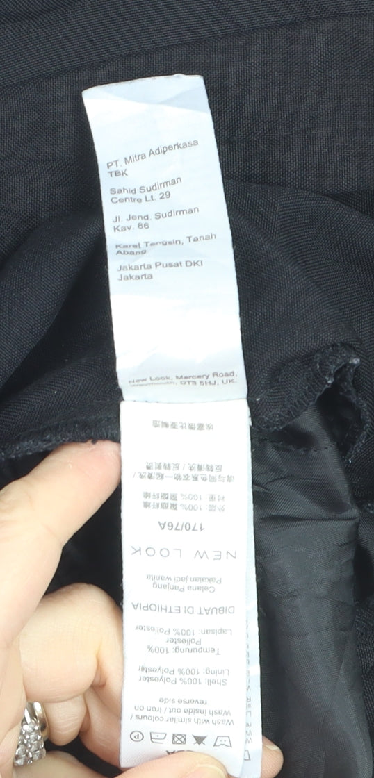 New Look Women Black Size 12 Straight Leg Work Trousers