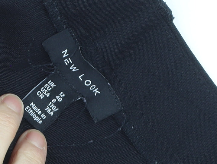 New Look Women Black Size 12 Straight Leg Work Trousers