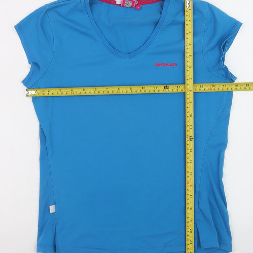 LA Gear Women’s Blue V-Neck Short Sleeve Basic T-Shirt Size 12