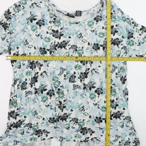 Adrienne Vittadini Womens Multicoloured Floral Rayon Stretch T-Shirt Size 22