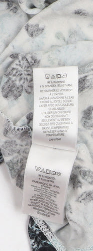 Adrienne Vittadini Womens Multicoloured Floral Rayon Stretch T-Shirt Size 22