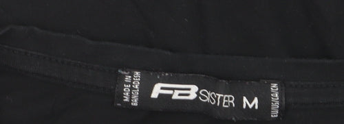 FB Sister Boys Black Long Sleeve Graphic T-Shirt Size M Casual Jersey Top
