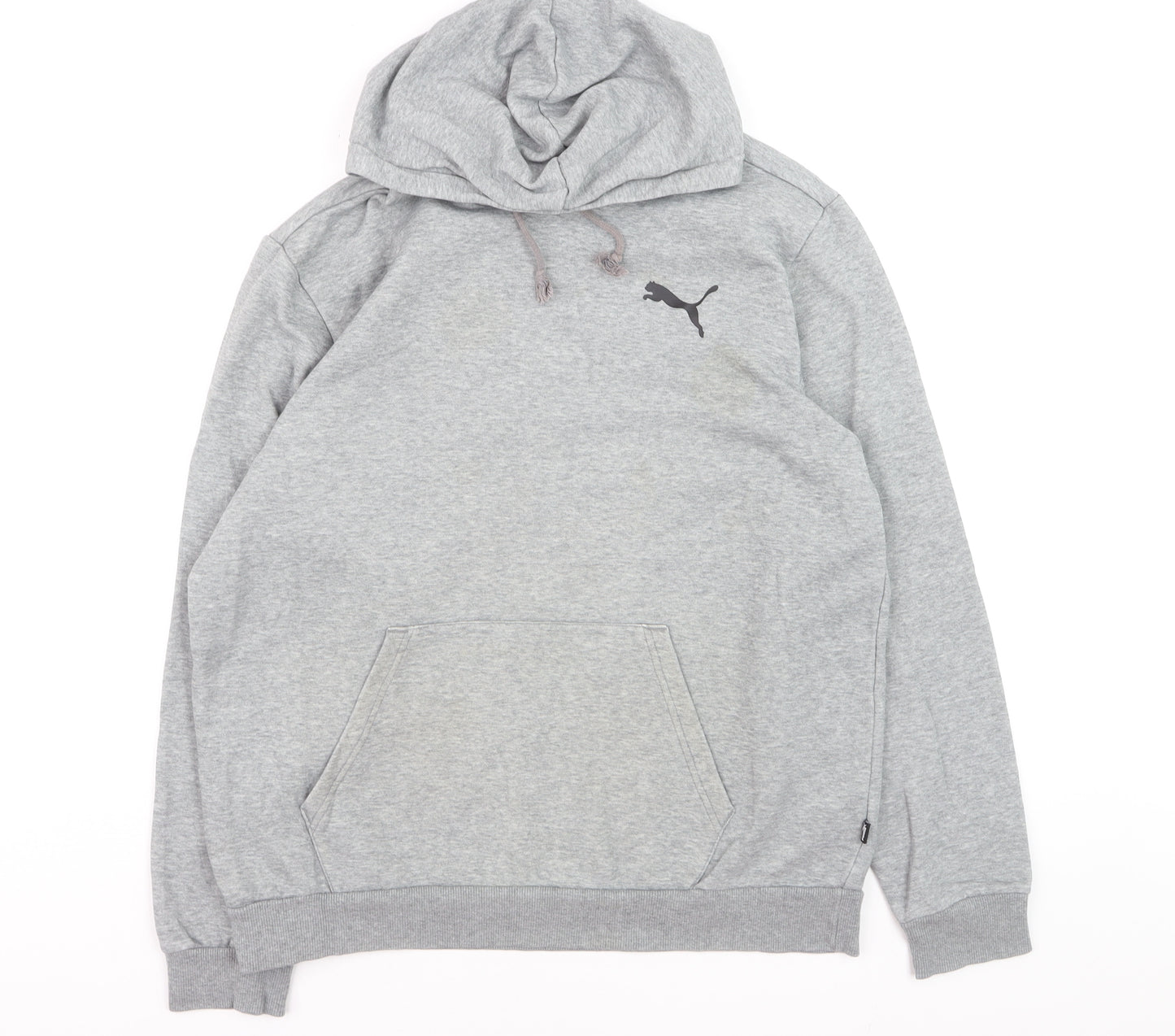 Puma Men's Grey Pullover Hoodie Size L Regular Fit Fleece
