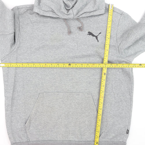 Puma Men's Grey Pullover Hoodie Size L Regular Fit Fleece
