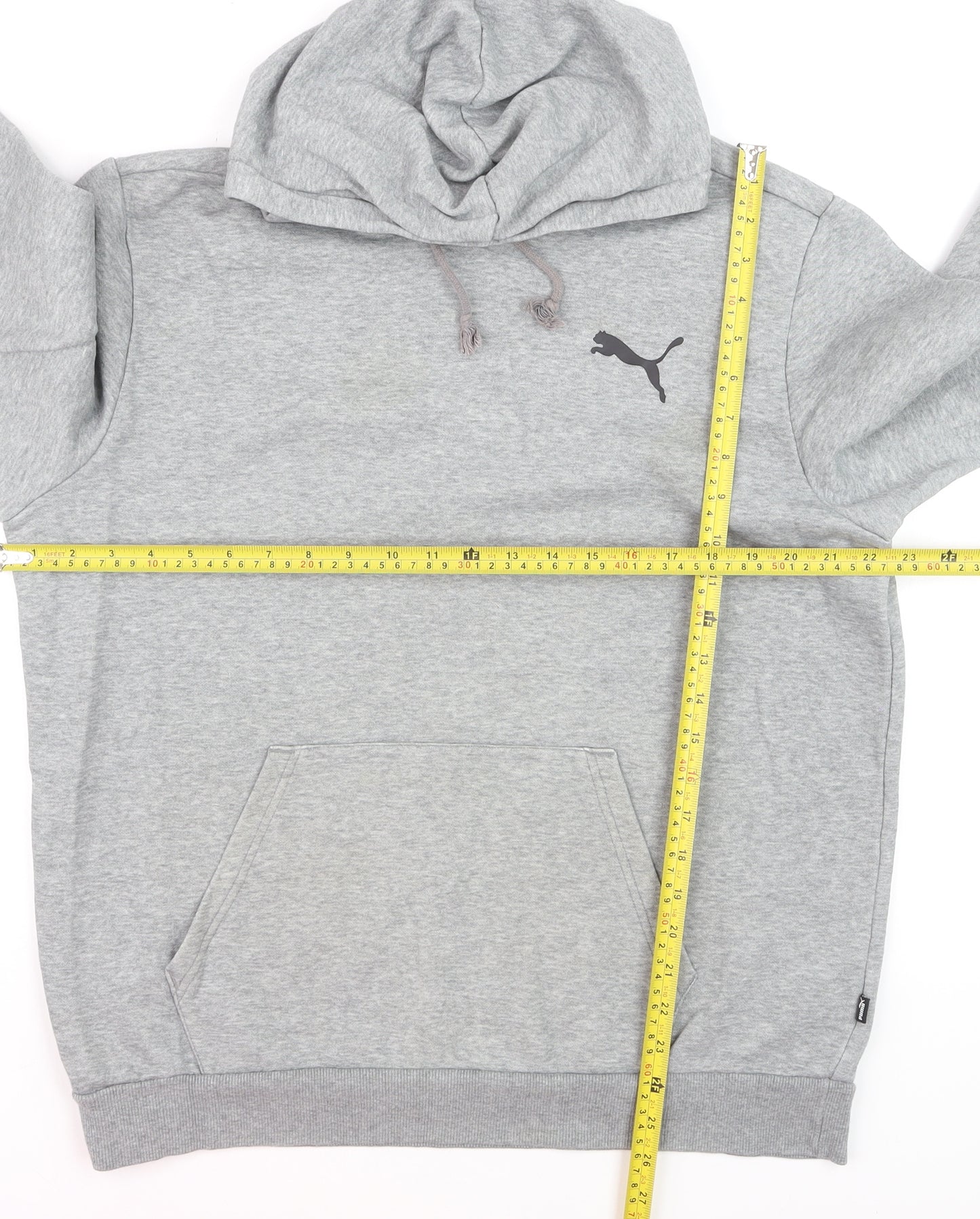 Puma Men's Grey Pullover Hoodie Size L Regular Fit Fleece