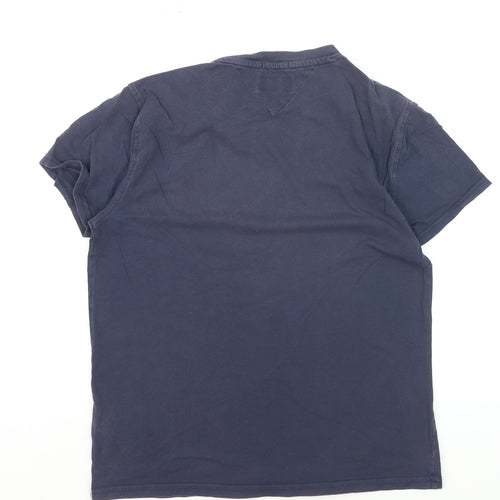 Tommy Jeans Men Blue XS Regular Fit Cotton Crew Neck T-Shirt