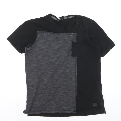 ONLY & SONS Men's Black Colourblock Slim Fit T-Shirt L