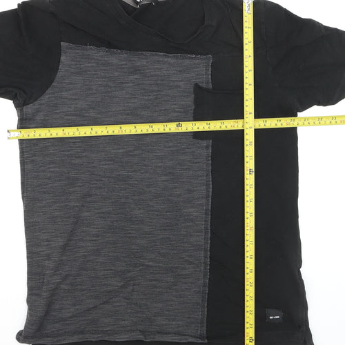 ONLY & SONS Men's Black Colourblock Slim Fit T-Shirt L