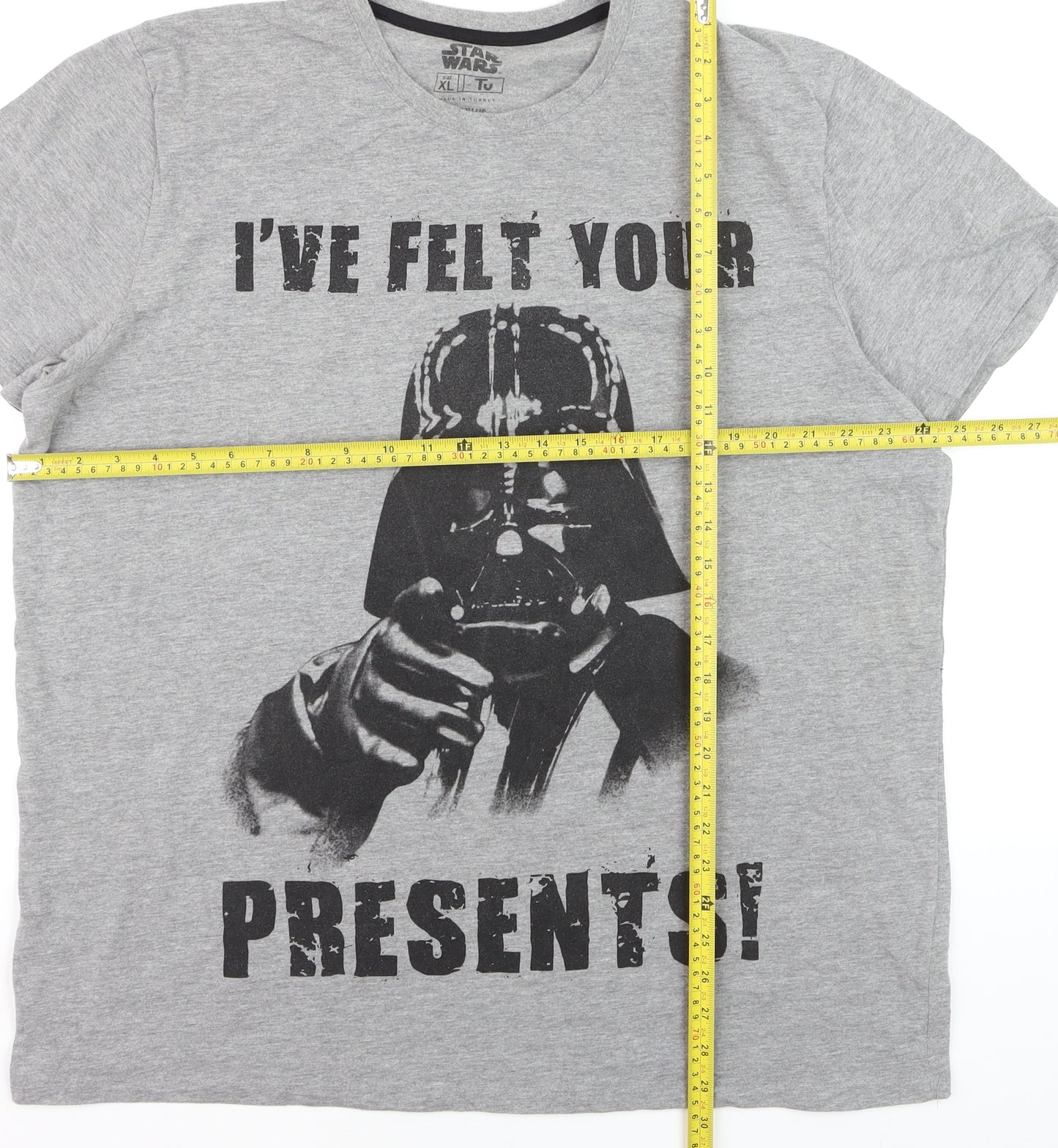 Tu Star Wars Men’s Grey XL Darth Vader Funny Graphic T-Shirt