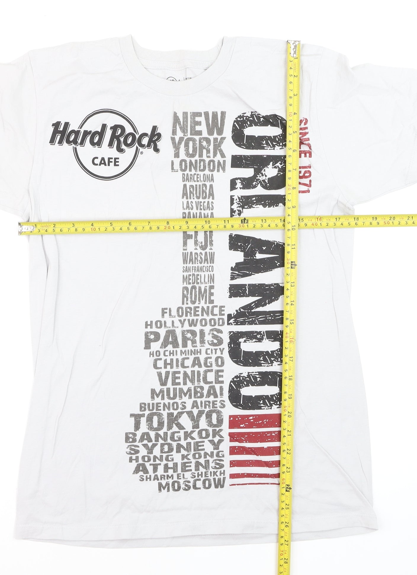 Hard Rock Cafe White Orlando Graphic Print Mens Medium T-Shirt