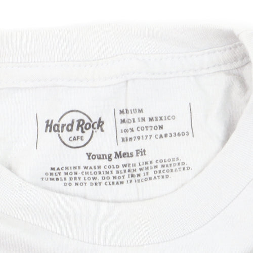 Hard Rock Cafe White Orlando Graphic Print Mens Medium T-Shirt