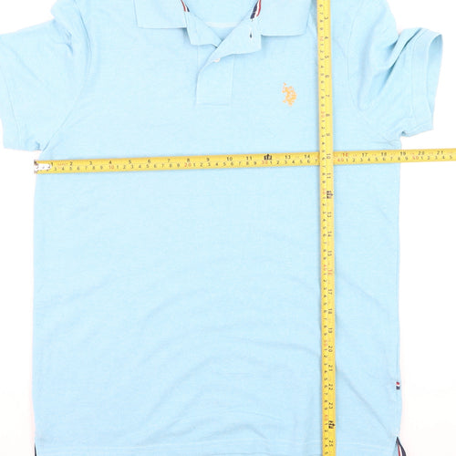 U.S. Polo Assn. Men's Blue Regular Fit Cotton Blend Polo Shirt Size S