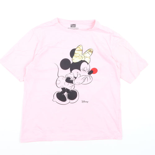 Disney Comic Relief Girls Pink Minnie Mouse T-Shirt 11-12 Years