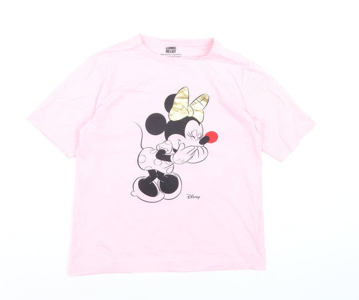 Disney Comic Relief Girls Pink Minnie Mouse T-Shirt 11-12 Years