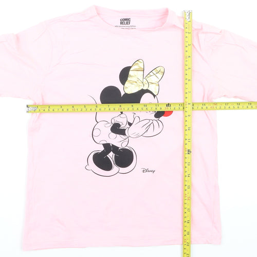 Disney Comic Relief Girls Pink Minnie Mouse T-Shirt 11-12 Years