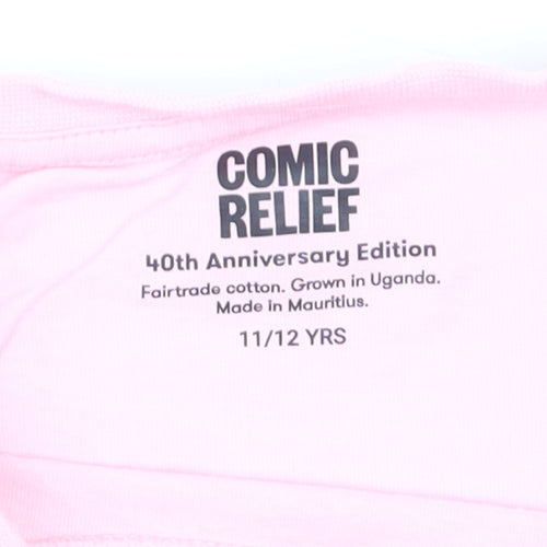 Disney Comic Relief Girls Pink Minnie Mouse T-Shirt 11-12 Years