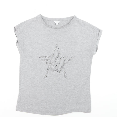 Sonder Studio Women's Grey Beaded Star T-Shirt Size S