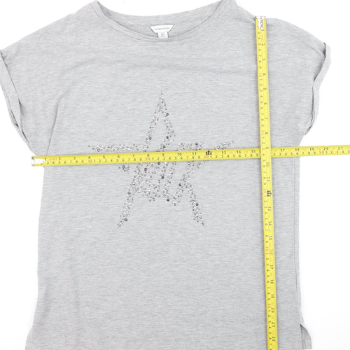 Sonder Studio Women's Grey Beaded Star T-Shirt Size S