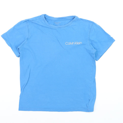 Calvin Klein Boys Blue 10-12 Years Cotton Logo Short Sleeve T-Shirt